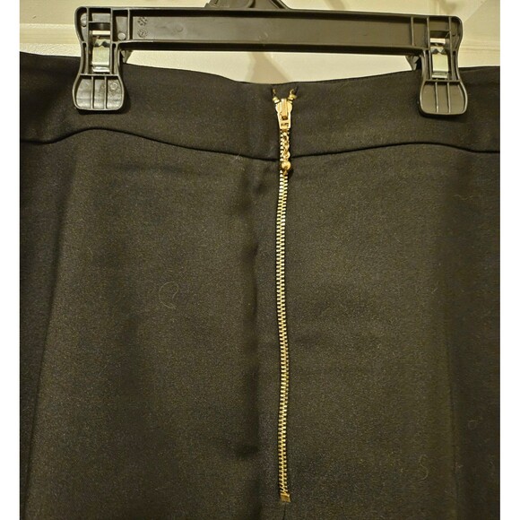 Kate Spade New York Black Skirt Gold Zip Up Back Size 8 - Picture 3 of 7